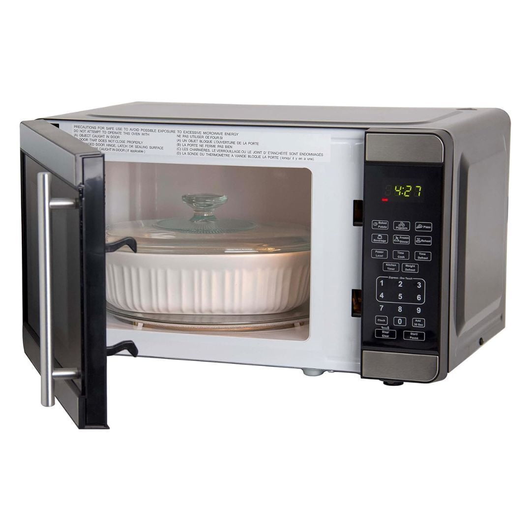 Avanti 0.7 Cubic Foot Microwave Oven, 700 Watts, Black/Stainless Steel