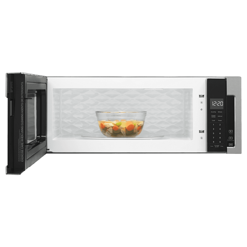 Whirlpool Low Profile 1.1-cu ft 1000-Watt Over-the-Range Microwave (Black-on-Stainless)