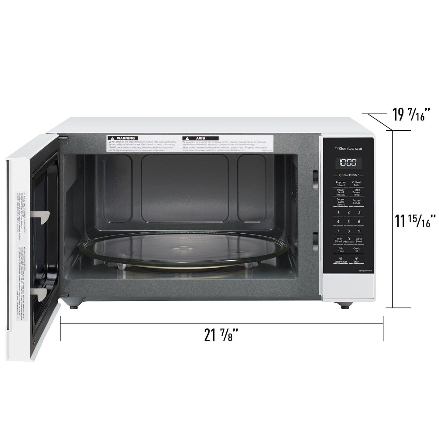 Panasonic 1.6-cu. ft. 1250W Countertop Microwave with Inverter Technology, White NN-SN74PW