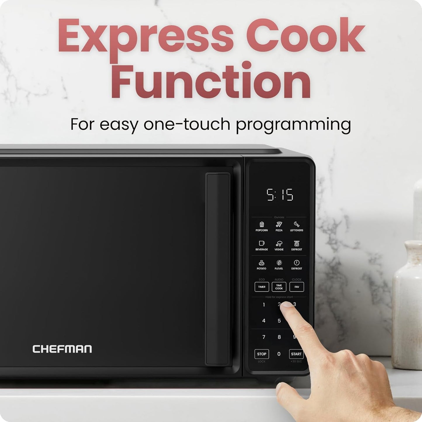 Countertop Microwave Oven 0. Cu. Ft., 700 with 10 Power Levels, 6 Cooking Presets, Safety Lock, & Mute Button - Black