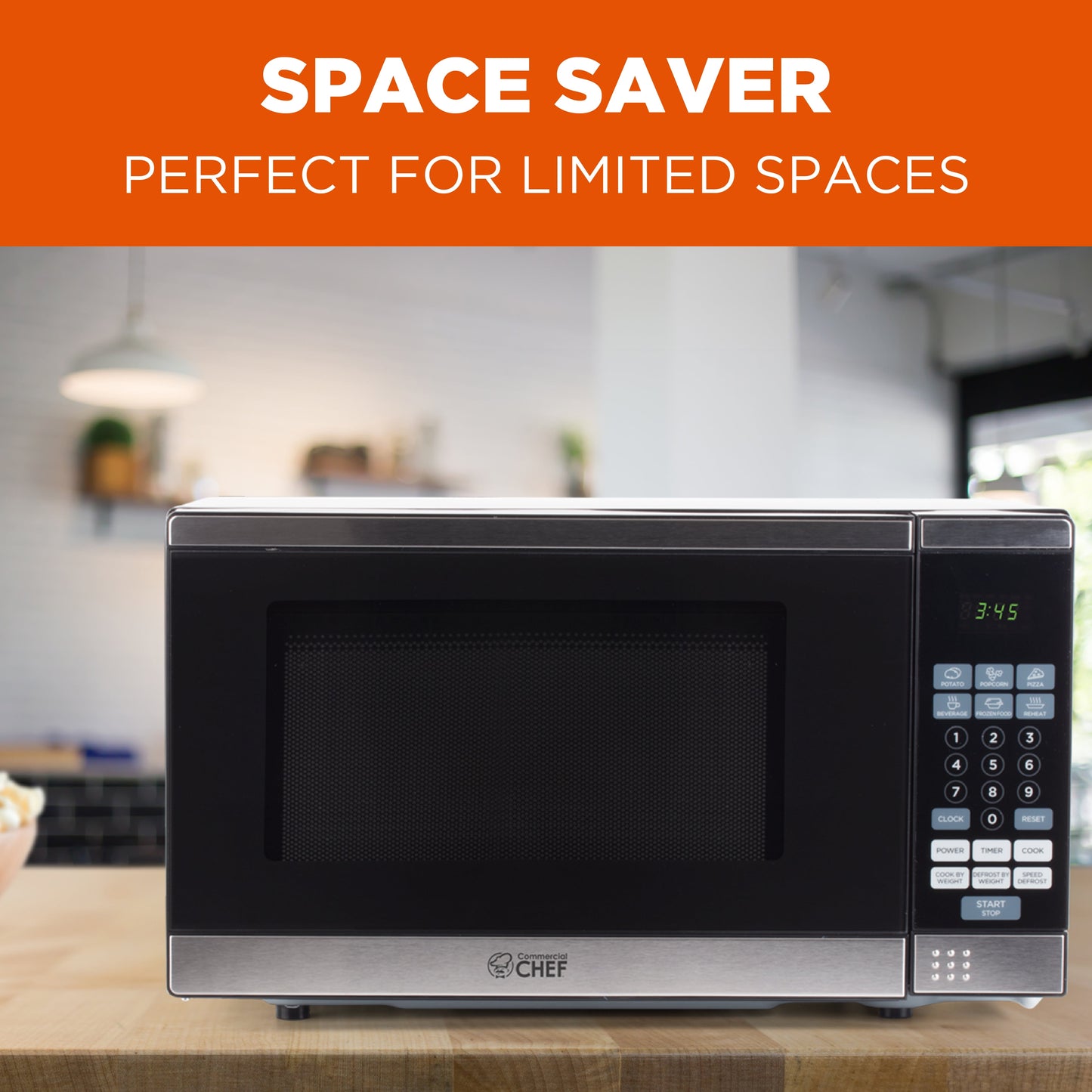 Commercial Chef CHM770SS Countertop Microwave Oven, 0.7 Cubic feet, Stainless Steel, Condition: New