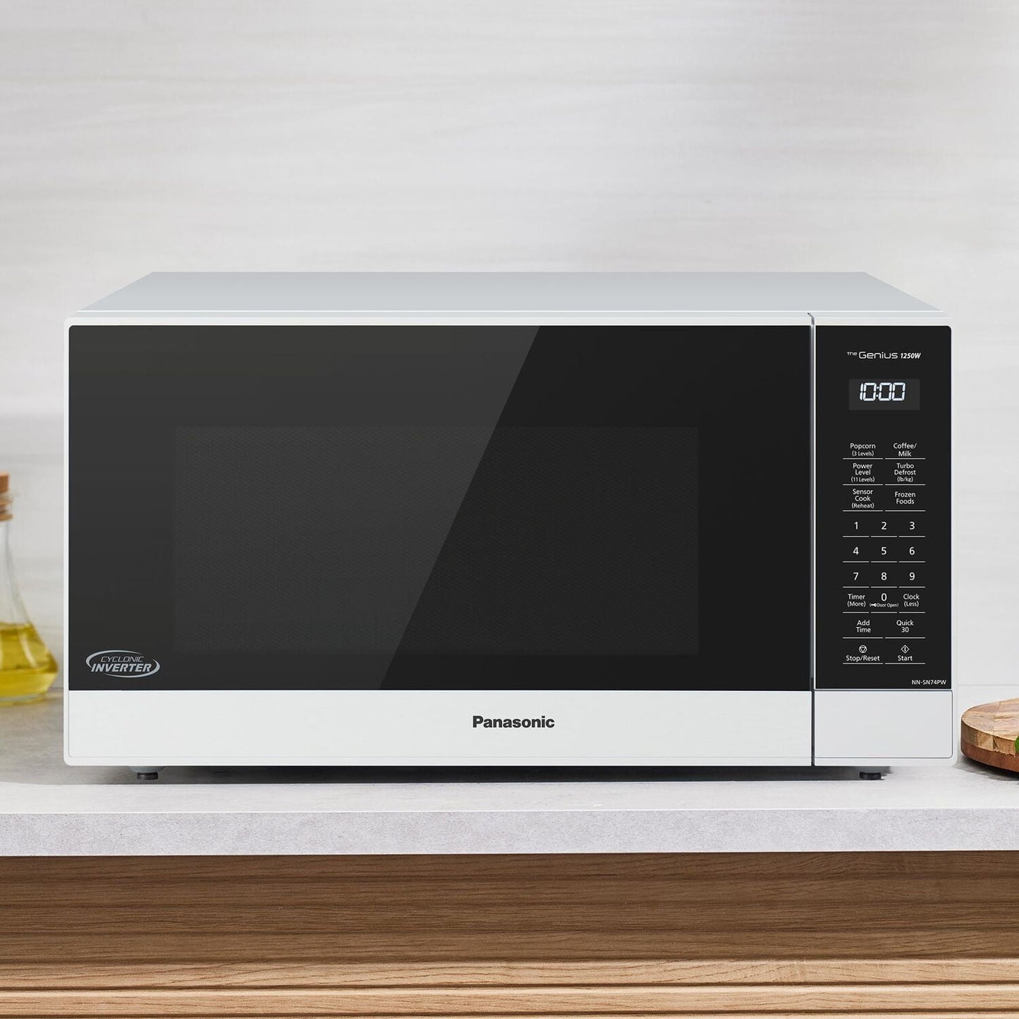 Panasonic 1.6-cu. ft. 1250W Countertop Microwave with Inverter Technology, White NN-SN74PW