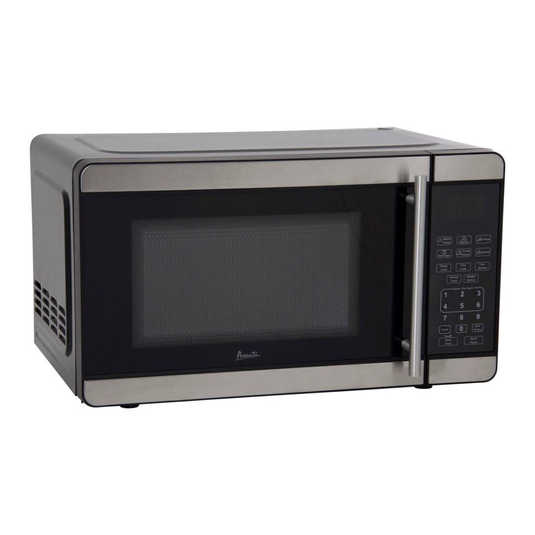 Avanti 0.7 Cubic Foot Microwave Oven, 700 Watts, Black/Stainless Steel