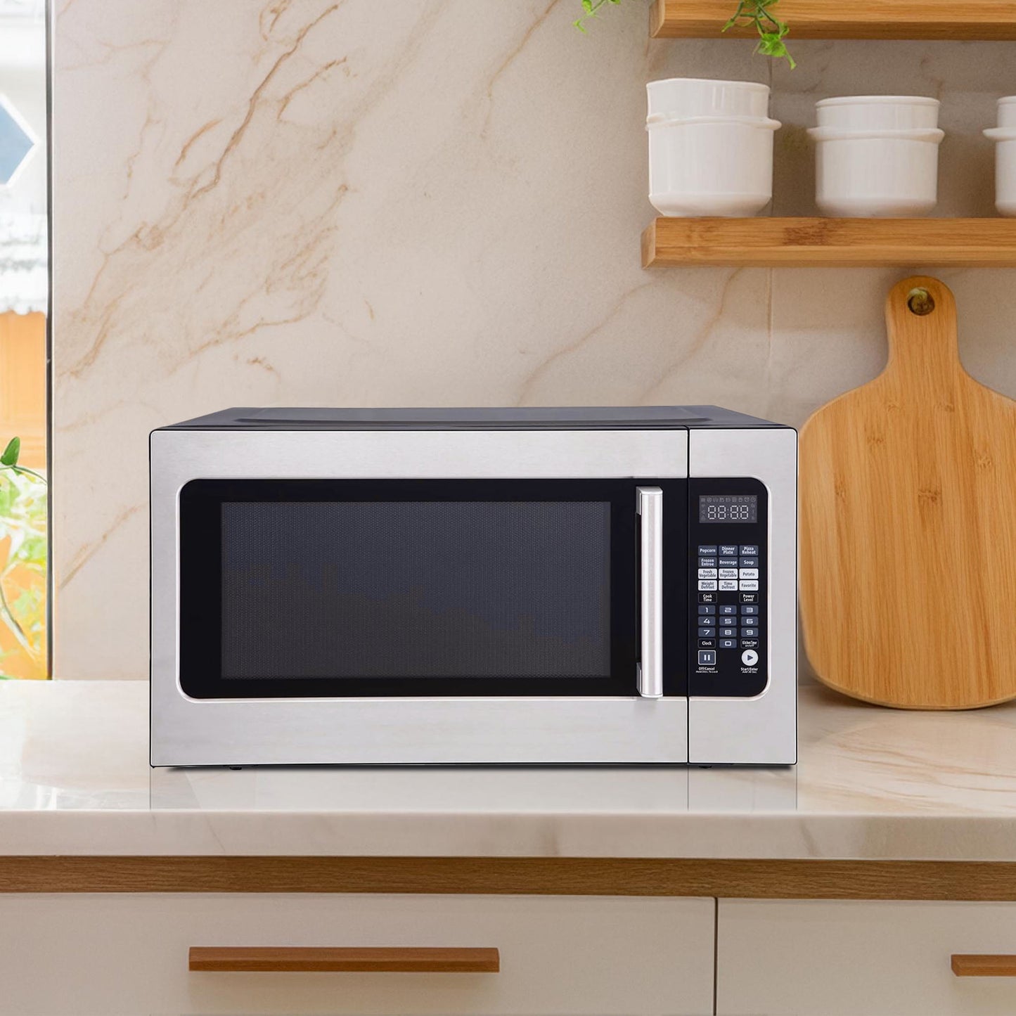 Magic Chef 2.2 cu ft Countertop Microwave Ovens in Silver Stainless Steel