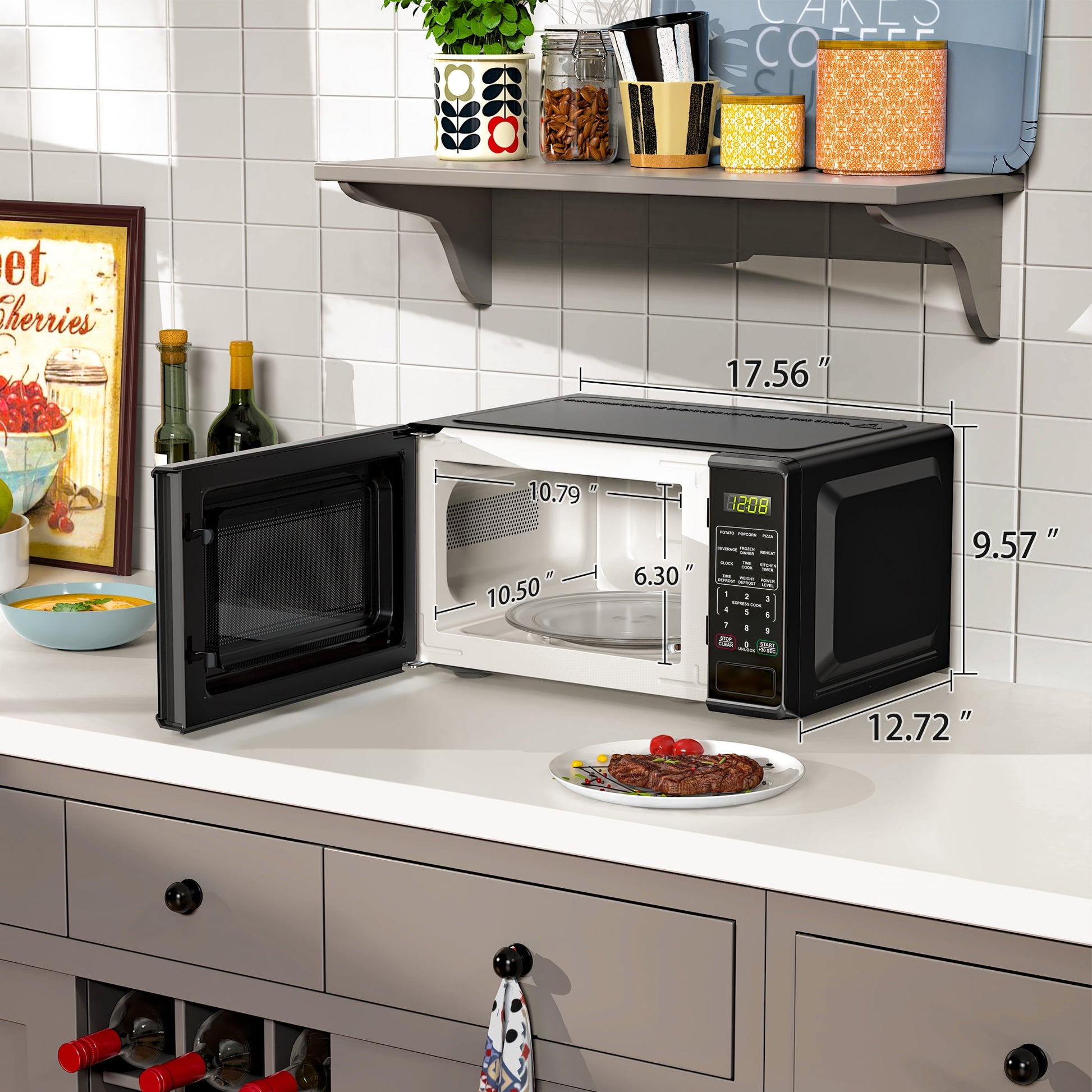 (3 pack) Mainstays 0.7 Cu ft Countertop Microwave Oven, 700 Watts, Black