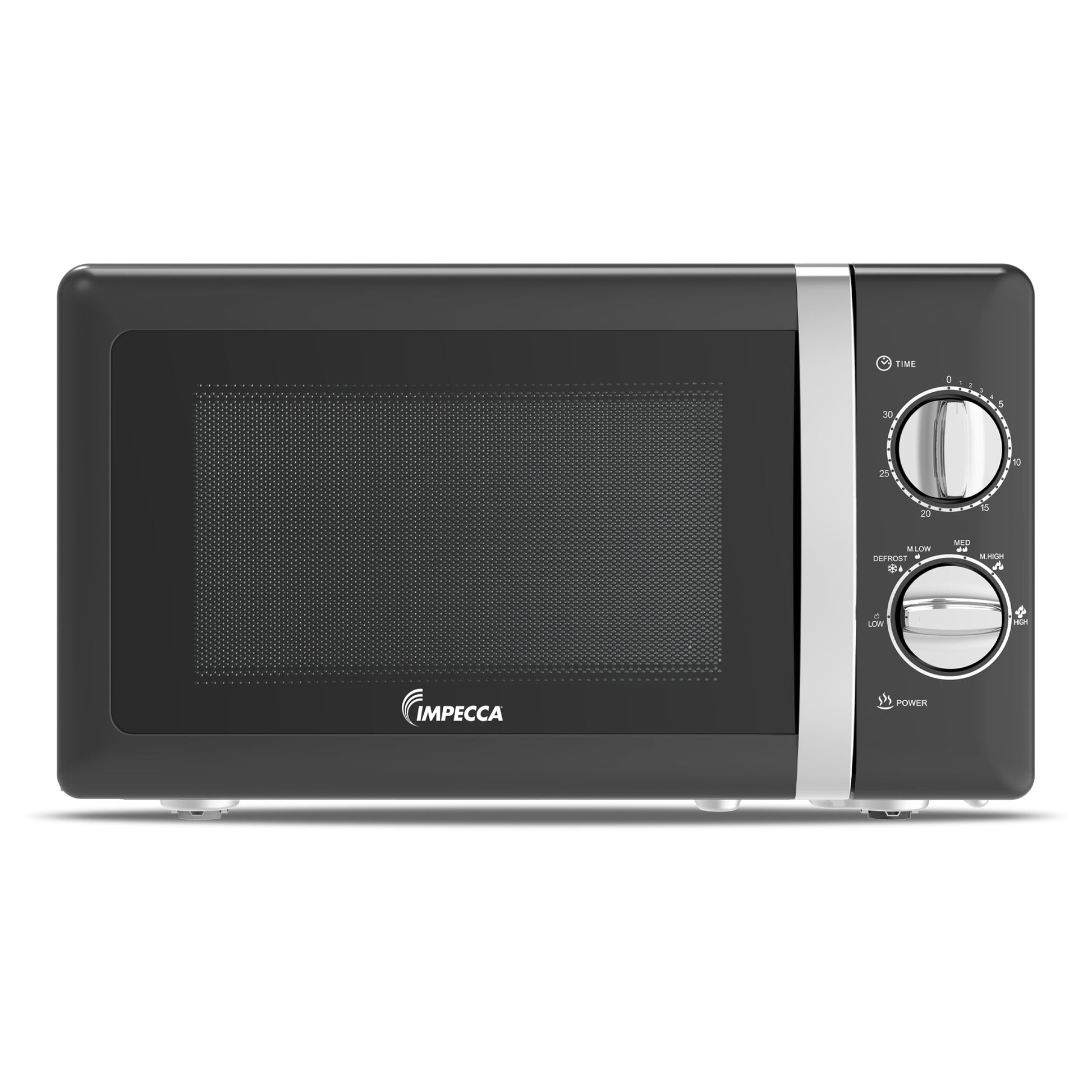 Impecca Mechanical Microwave 0.7 Cubic Feet, Retro Design, Black