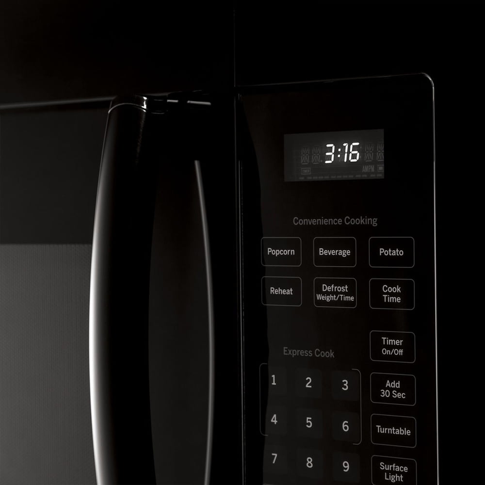 GE JVM3160DFBB 1.6 Cu. Ft. Over-the-Range Microwave Oven Black Bundle with 2 YR CPS Enhanced Protection Pack