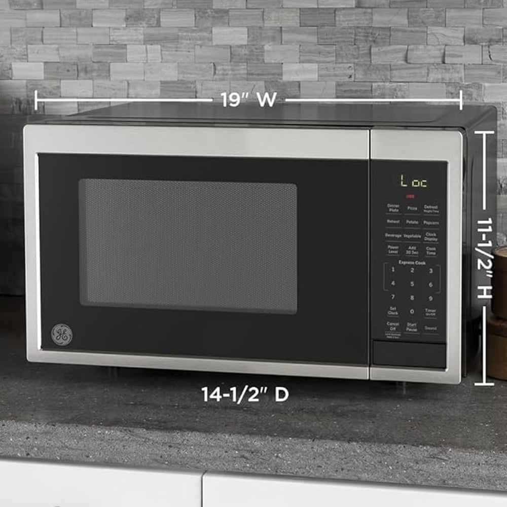 GE Countertop Microwave Oven, 900-watt 0.9 Cu. Ft, Stainless Steel