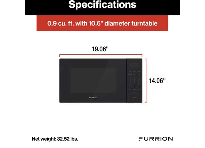 0.9 cu ft Microwave - OTR Black