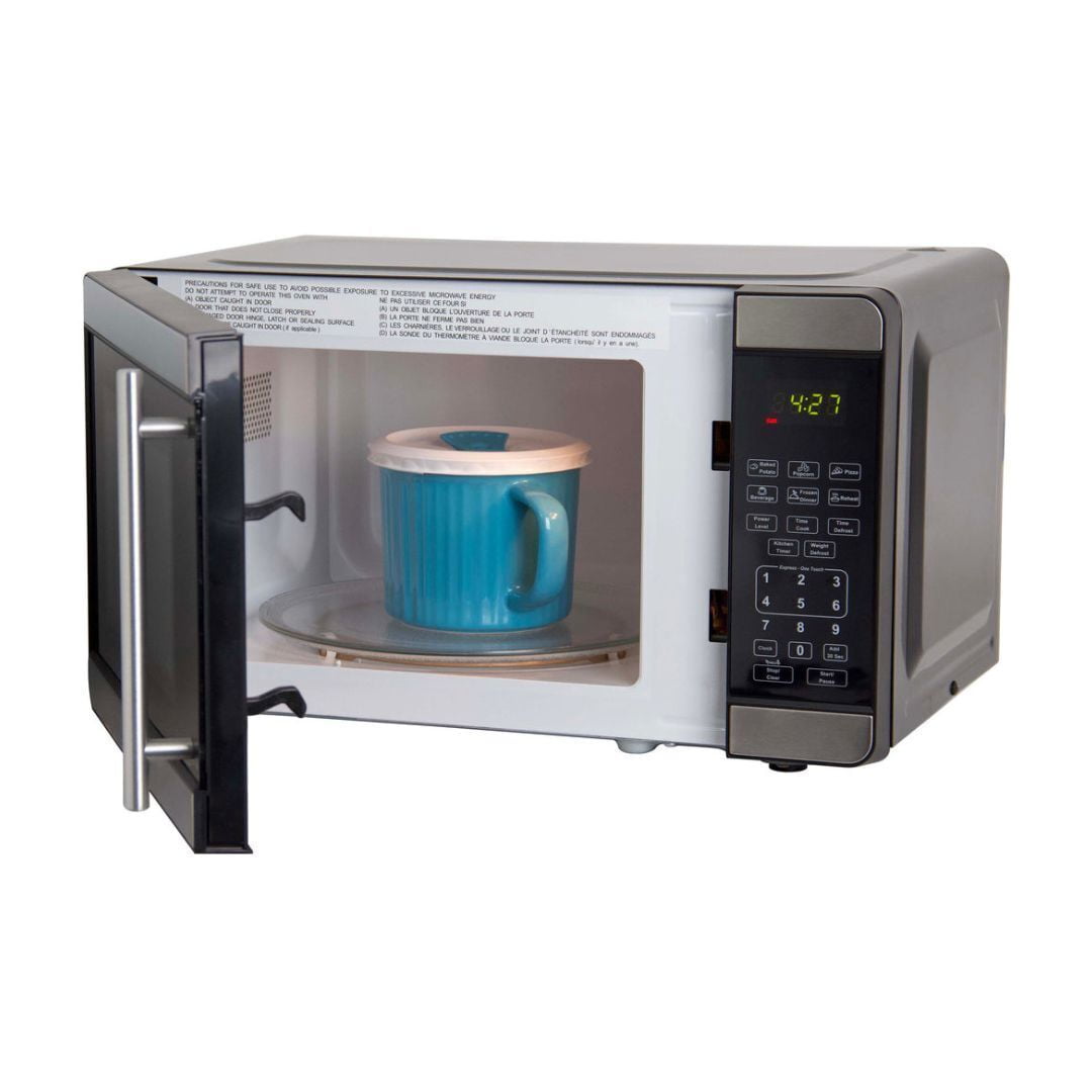 Avanti 0.7 Cubic Foot Microwave Oven, 700 Watts, Black/Stainless Steel
