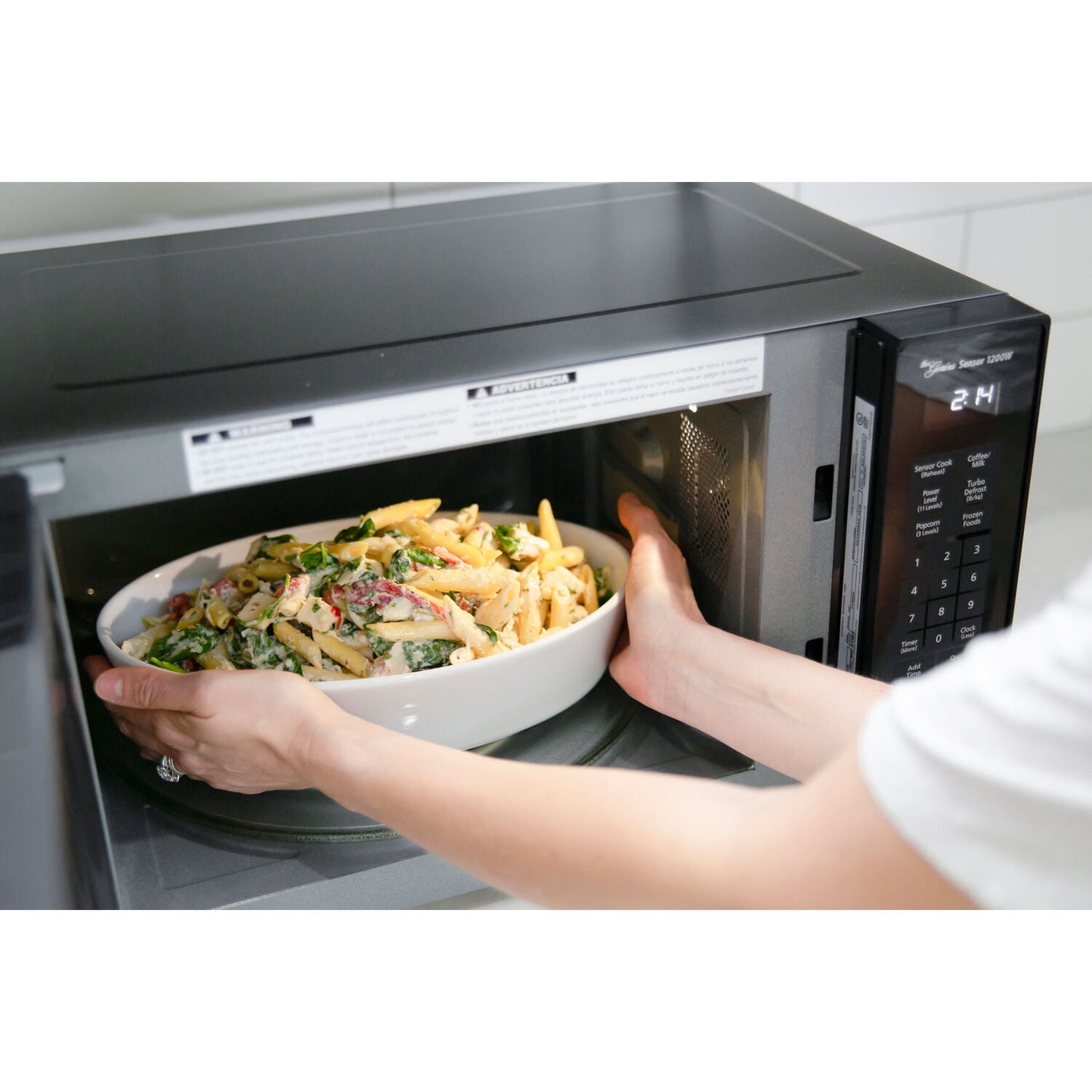 Panasonic 1.2 Cu. Ft. 1200W Genius Sensor Countertop Microwave Oven with Inverter Technology in Black