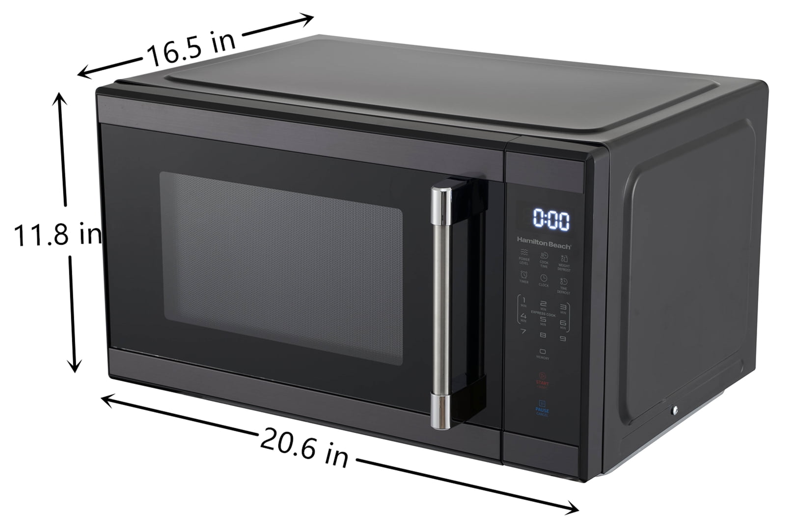 Hamilton Beach 1.1 cu ft Countertop Microwave Ovens in Black Stainless Steel
