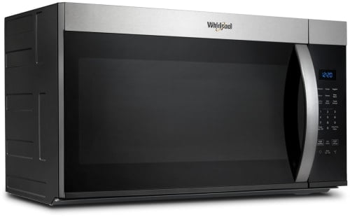 Whirlpool 1.7 cu. ft. Over-the-Range Microwave Oven with 1,000 Watts, 2-Speed 300 CFM Venting System, Add 30 Seconds, Dishwasher-Safe Turntable Plate, and Cooktop Lighting: Stainless Steel