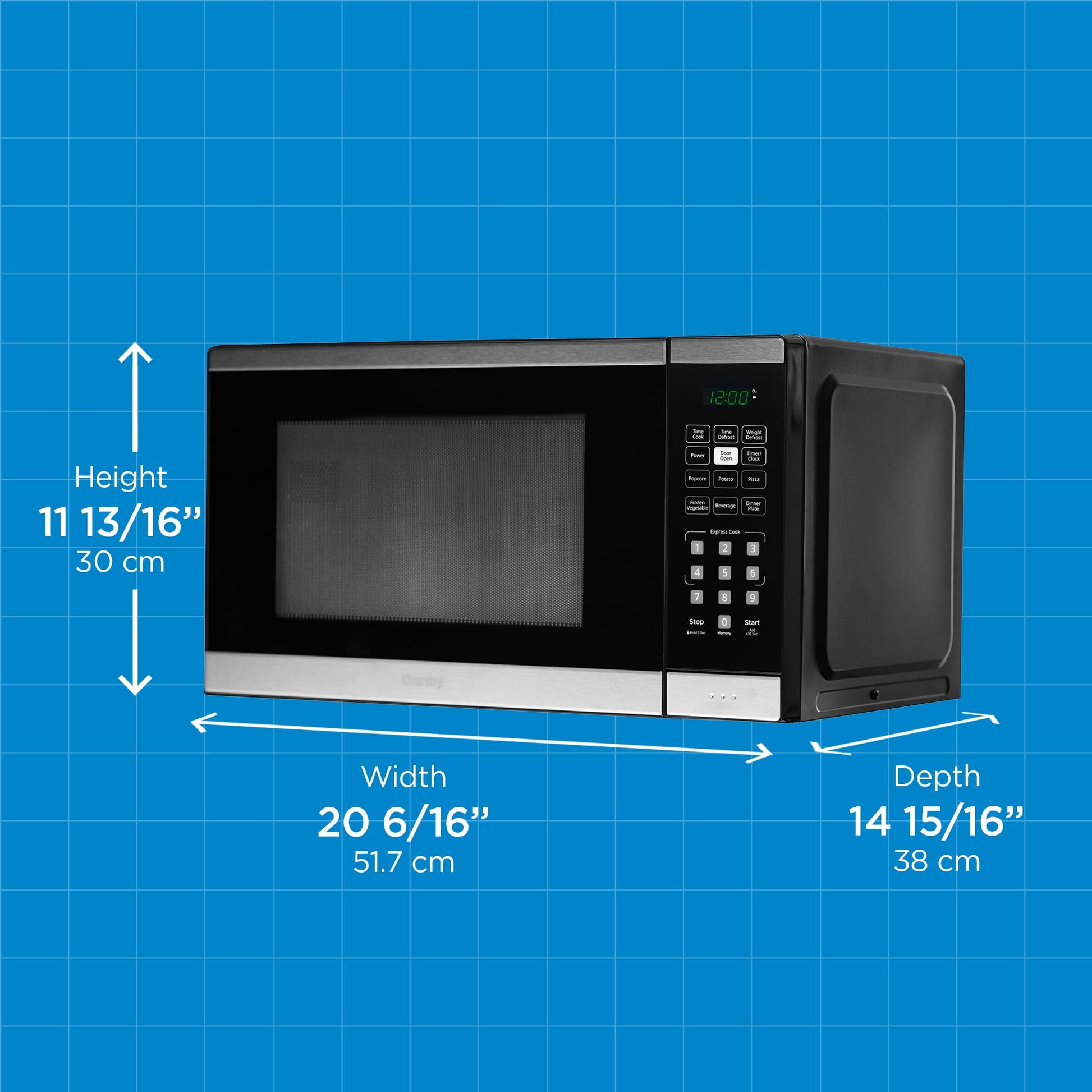 Danby 1.1 cu. ft. Countertop Microwave in Black and Stainless Steel (DBMW1126BBS)