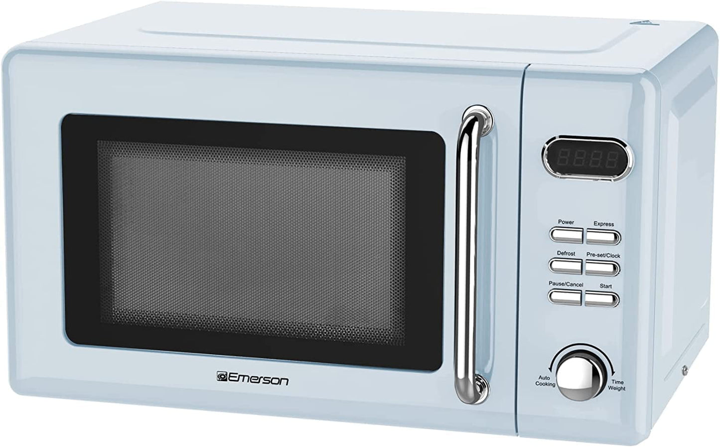 Emerson 0.7 Cu Ft, 700W Thunderbird Blue Retro Countertop Microwave Oven, MWR7020BL