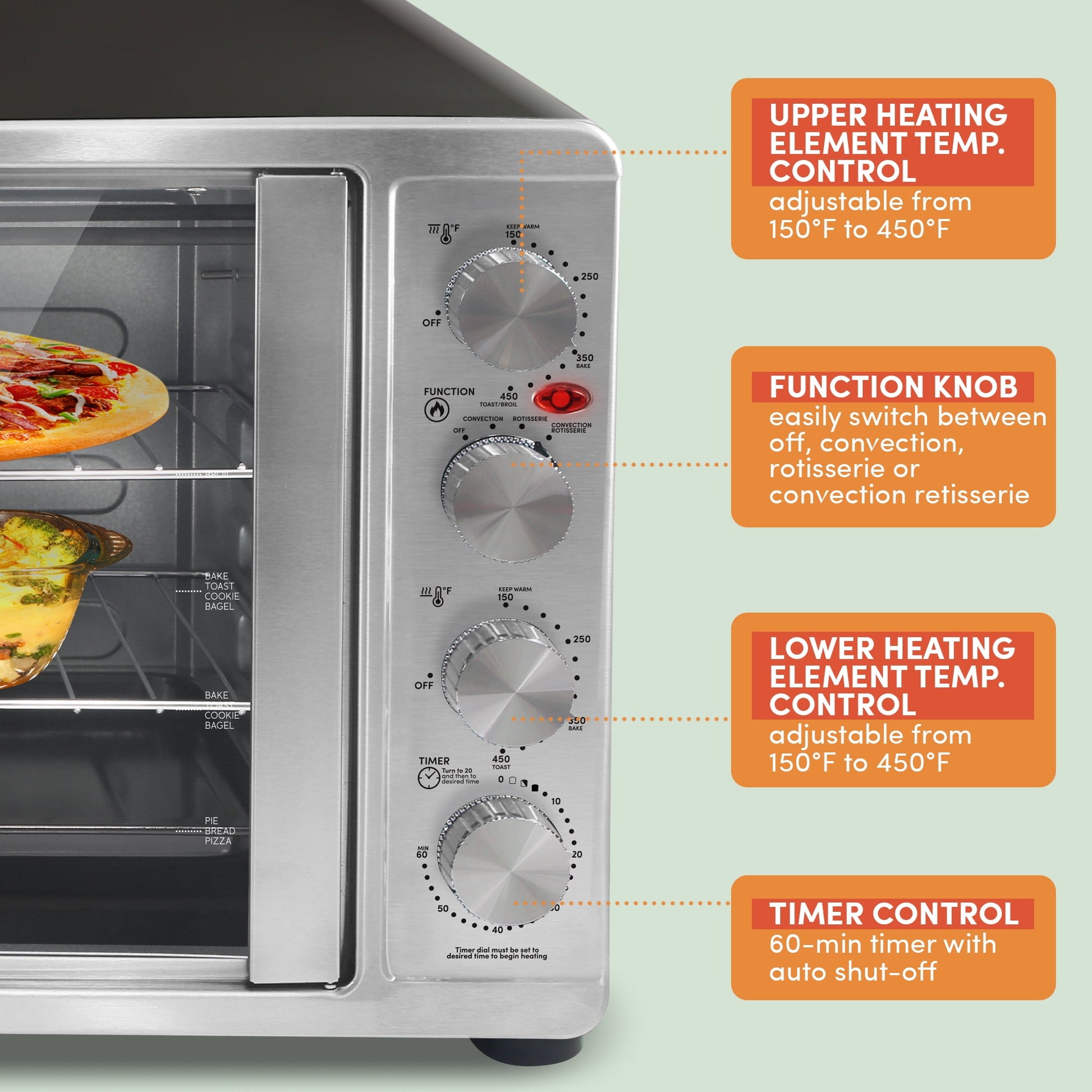 Elite Platinum Double Door Countertop Microwave Oven in Stainless Steel
