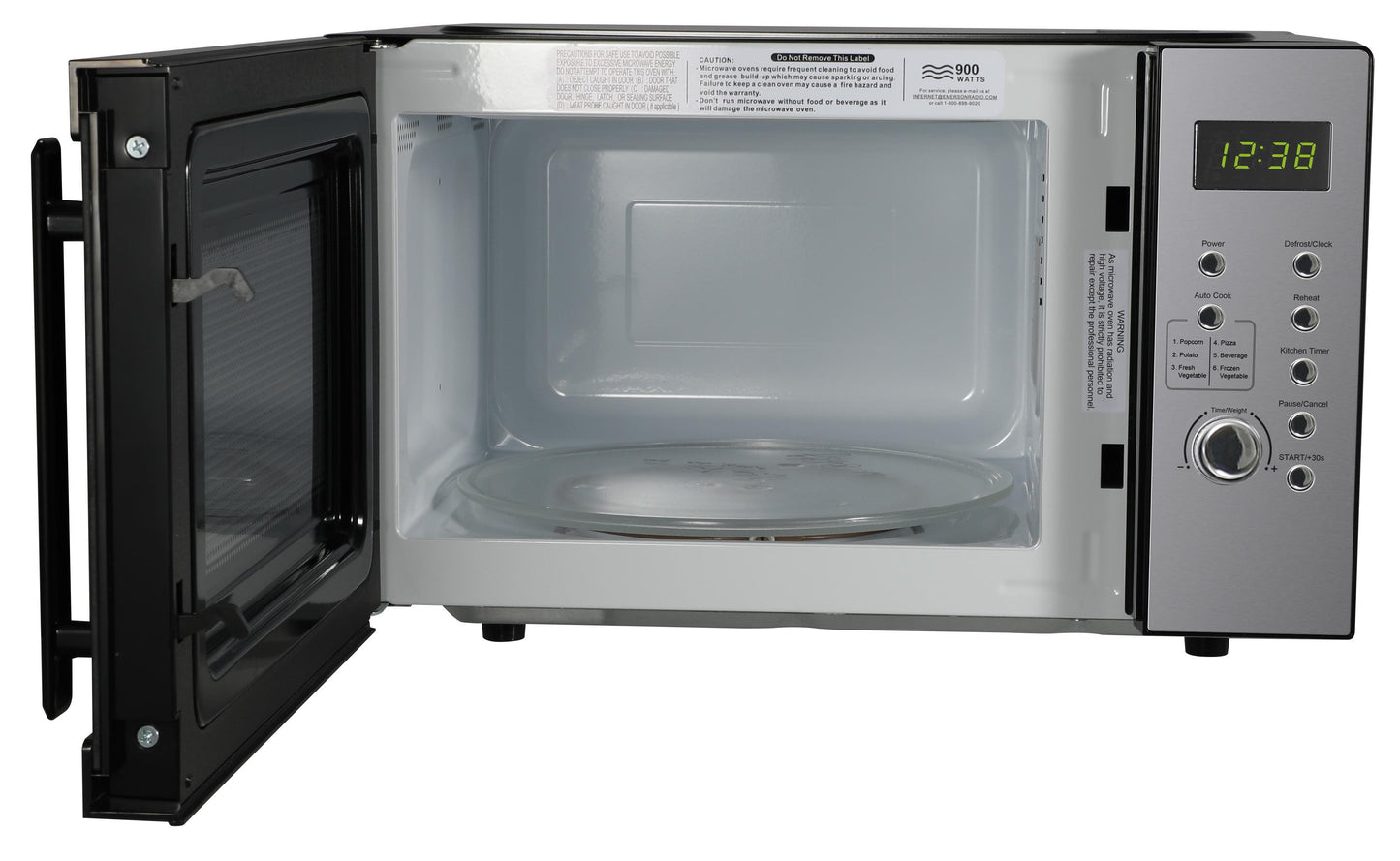 Emerson 0.9 Cu Ft, 900W Digital Control Countertop Microwave Oven, Stainless Steel - MW9005SS