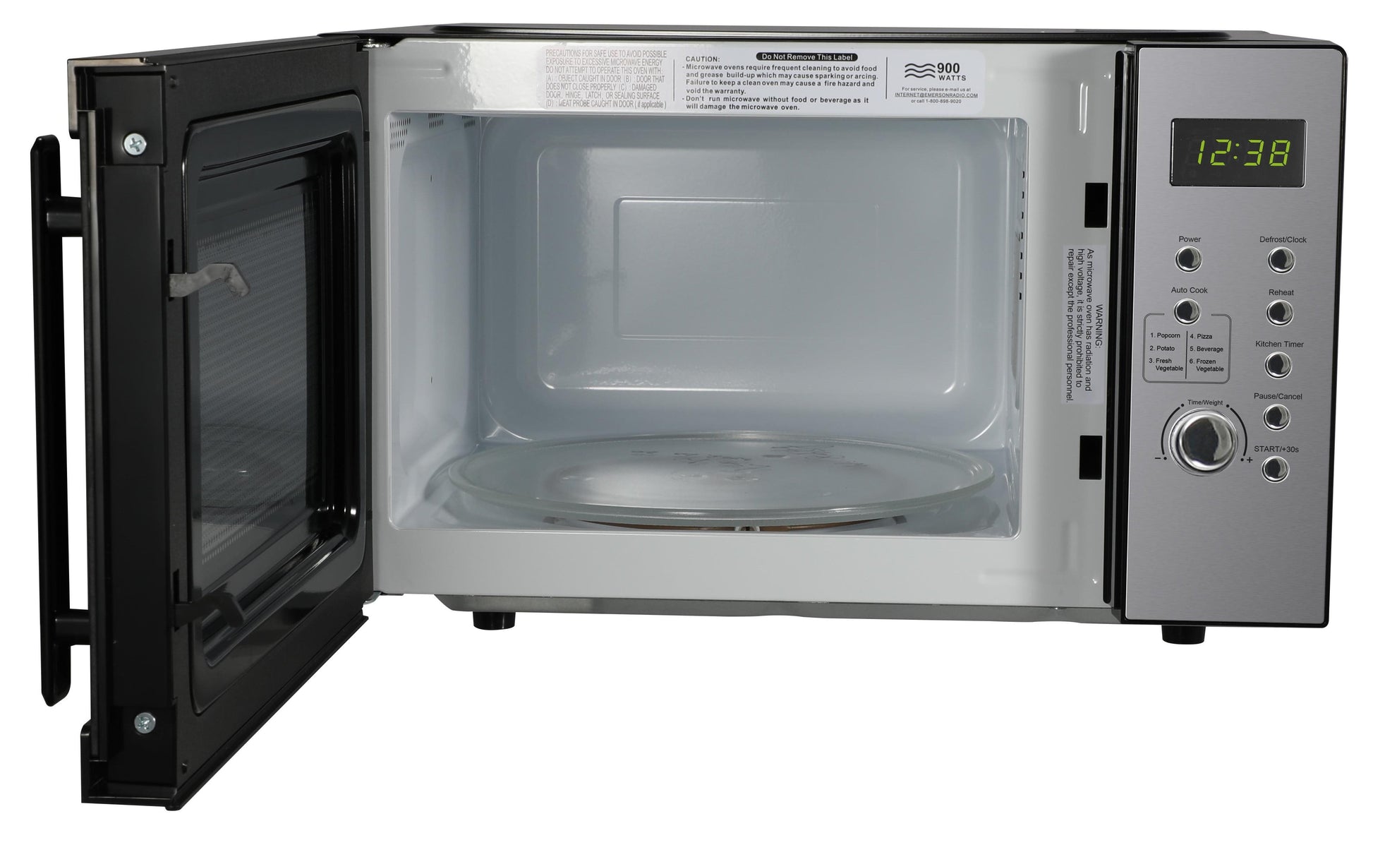 Emerson 0.9 Cu Ft, 900W Digital Control Countertop Microwave Oven, Stainless Steel - MW9005SS