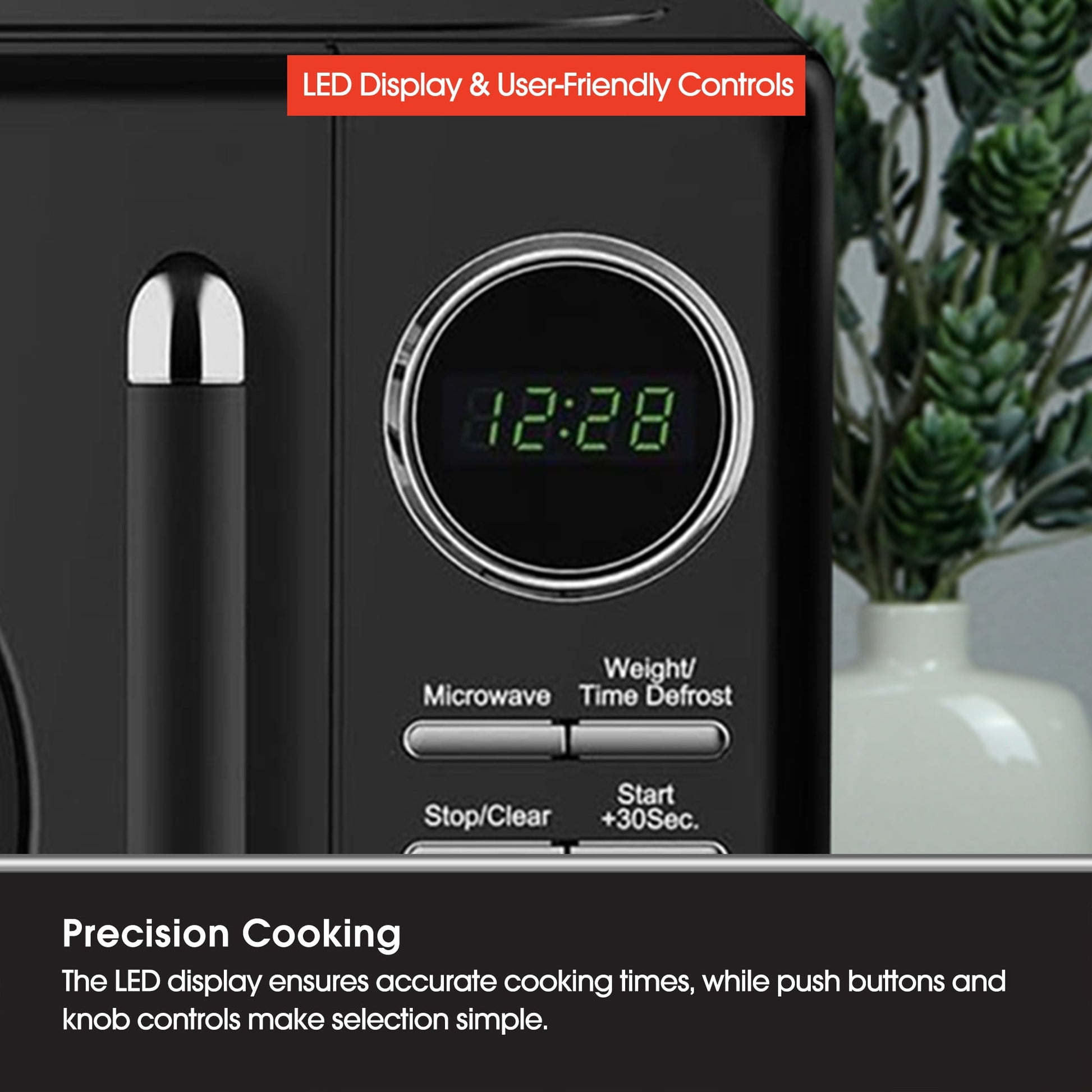 Magic Chef 0.7 Cubic Feet 700W Classic Retro Countertop Microwave, Black