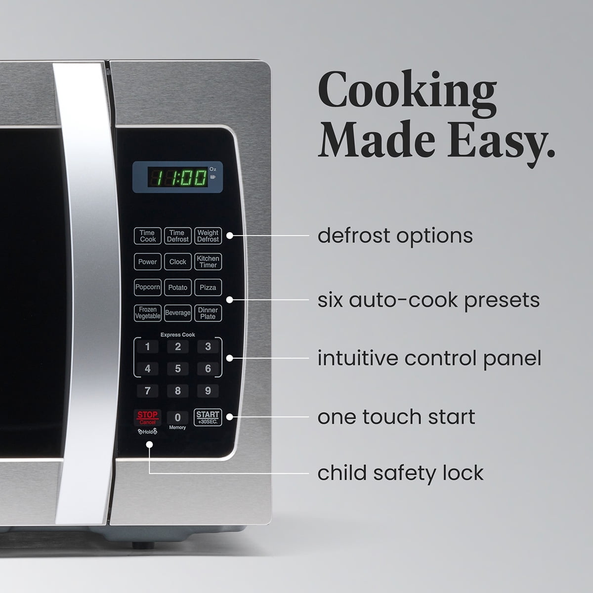 Farberware Smart Sensor Countertop Microwave Oven with LED Lighting & Child Lock, 1.3 Cu Ft