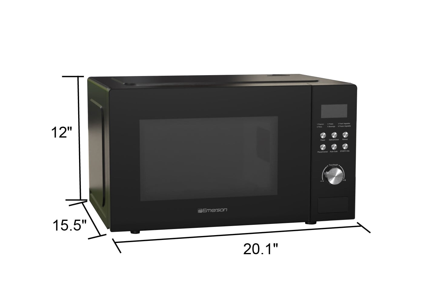 Emerson 1.1 Cu. Ft., 1000W Black Countertop Microwave Oven, MW1101B