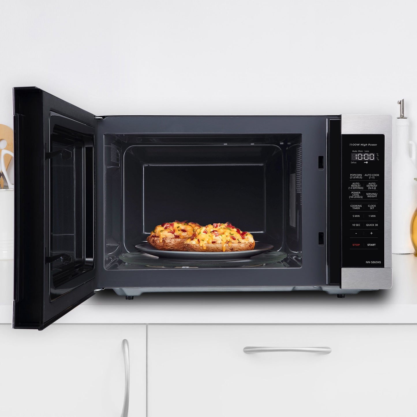 Panasonic 1.3 Cu. ft. Countertop Microwave Oven,1100W, Stainless Steel – NN-SB65NS