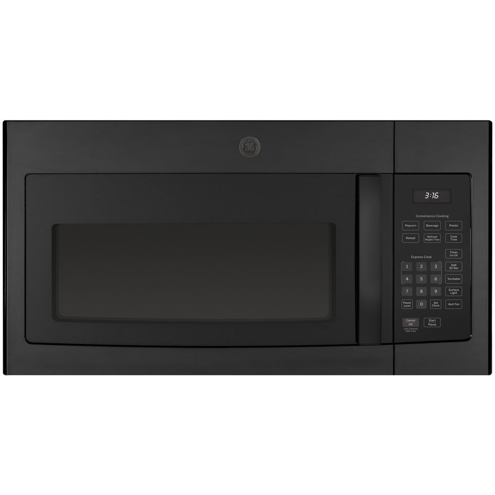 GE JVM3160DFBB 1.6 Cu. Ft. Over-the-Range Microwave Oven Black Bundle with 2 YR CPS Enhanced Protection Pack