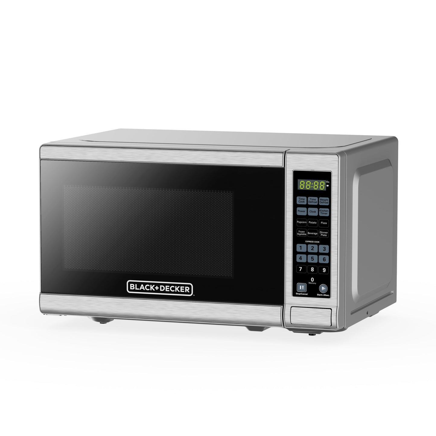 BLACK+DECKER 0.7 cu ft Countertop Microwave Oven in Black Stainless Steel