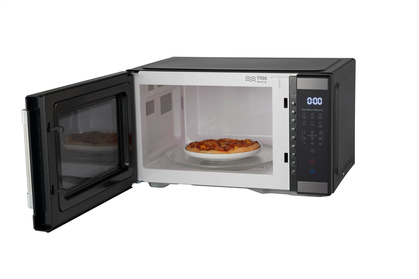 Hamilton Beach 1.1 cu ft Countertop Microwave Ovens in Black Stainless Steel