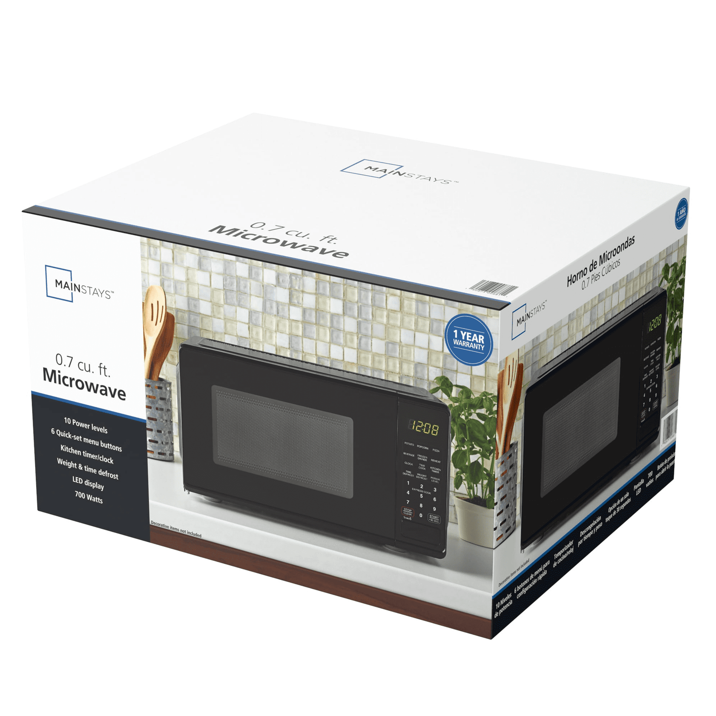 (3 pack) Mainstays 0.7 Cu ft Countertop Microwave Oven, 700 Watts, Black