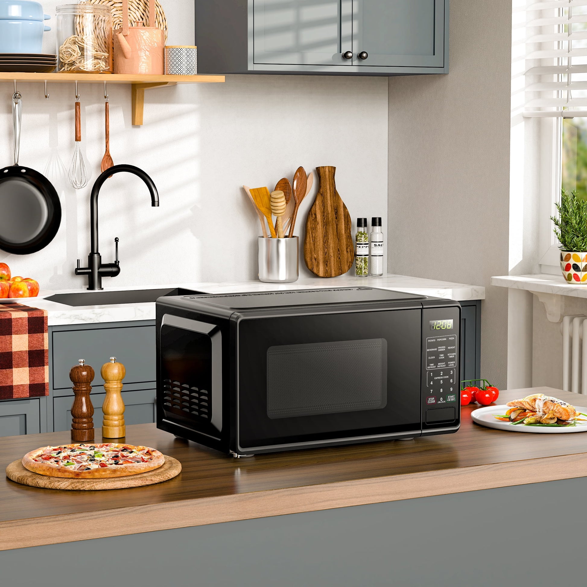 (3 pack) Mainstays 0.7 Cu ft Countertop Microwave Oven, 700 Watts, Black
