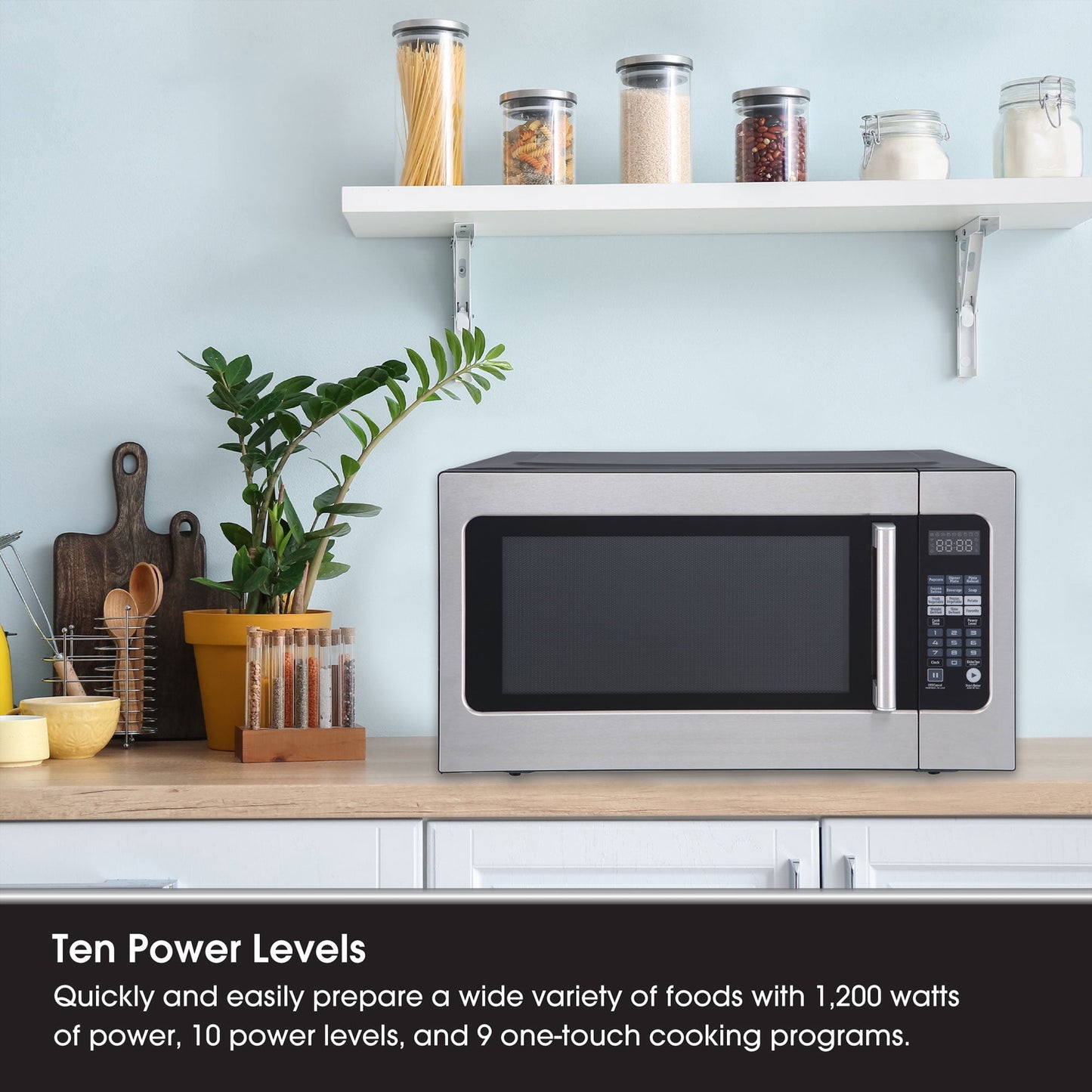 Magic Chef 2.2 cu ft Countertop Microwave Ovens in Silver Stainless Steel