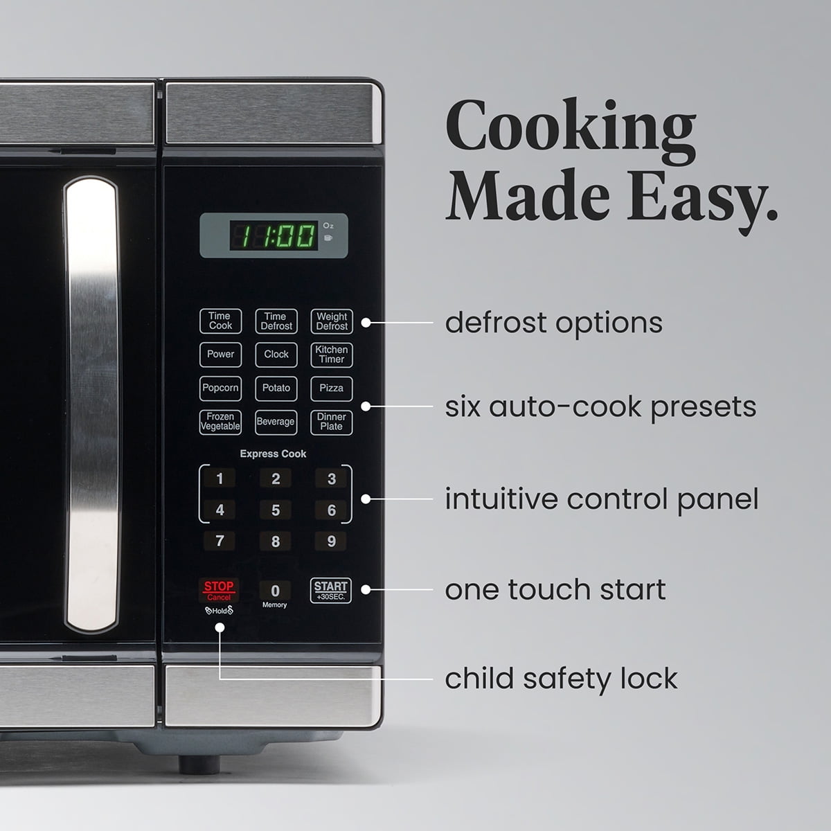 Farberware Countertop Microwave Oven with LED Lighting & Child Lock, 0.7 Cu Ft Black