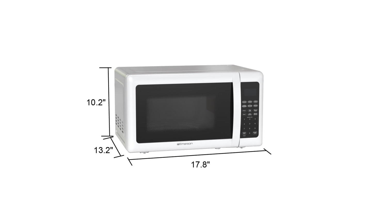 Emerson 0.7 Cu. Ft. 700 Watt, White Microwave Oven with Touch Control, MW7302W