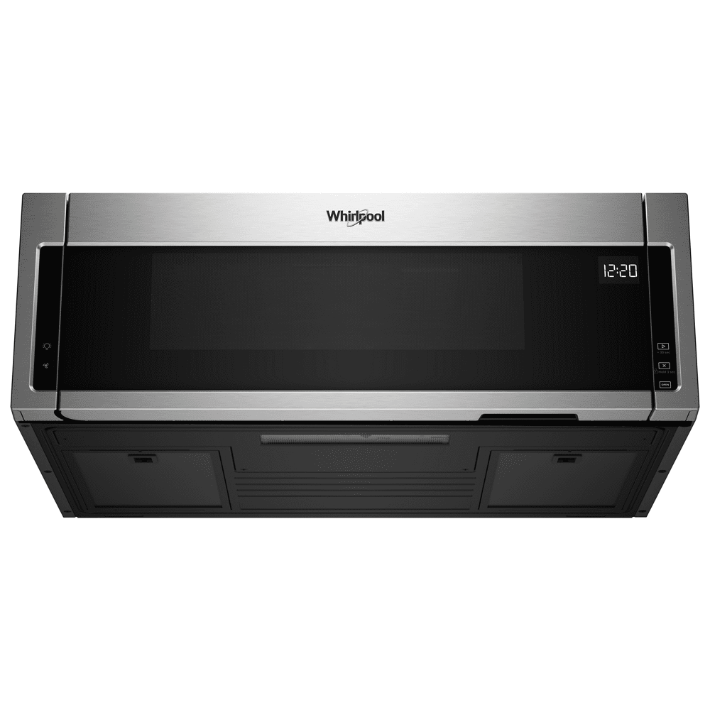 Whirlpool Low Profile 1.1-cu ft 1000-Watt Over-the-Range Microwave (Black-on-Stainless)