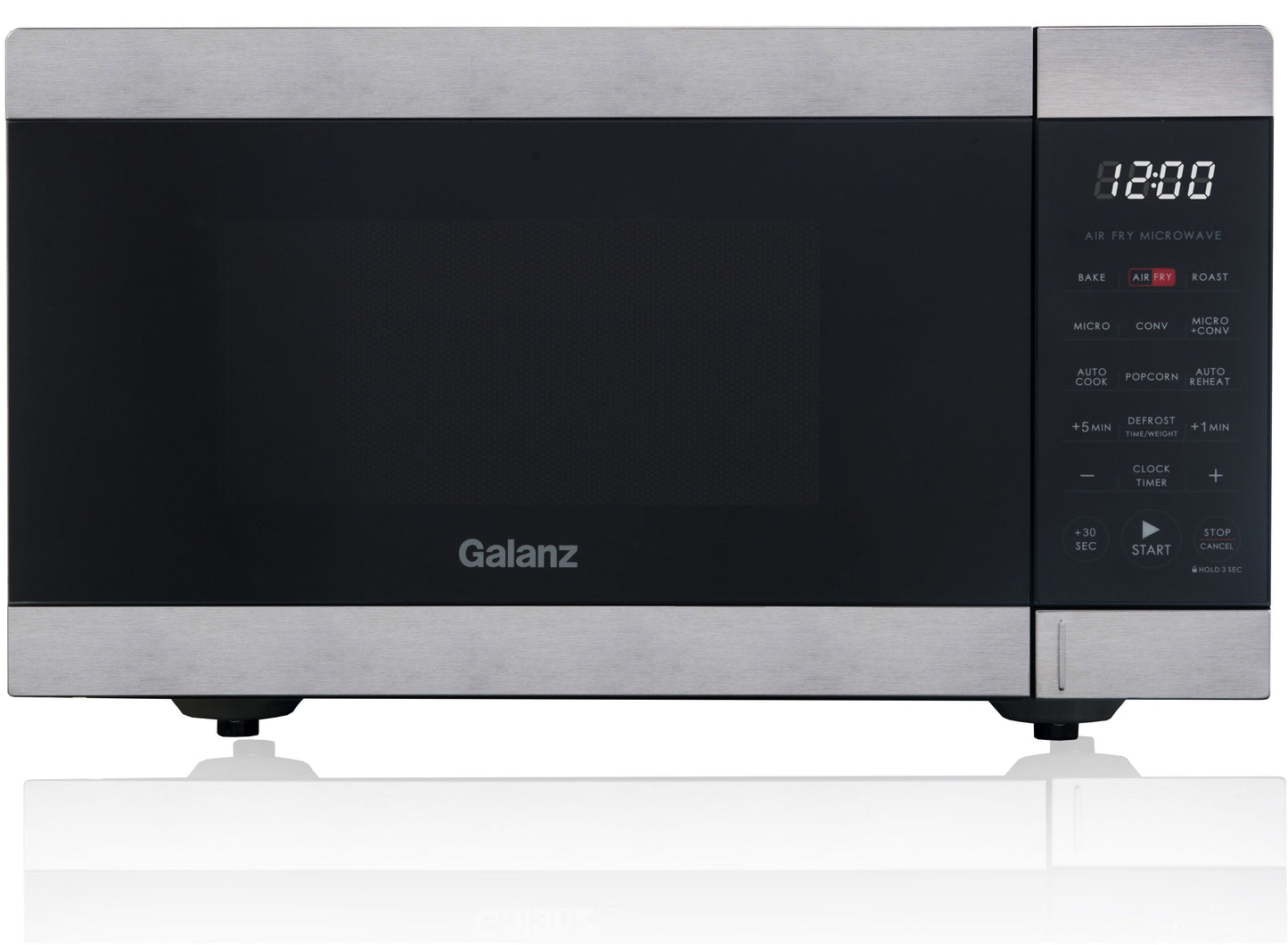 Galanz 0.9 Cu ft Air Fry Countertop Microwave, 900 Watts, Stainless Steel, New