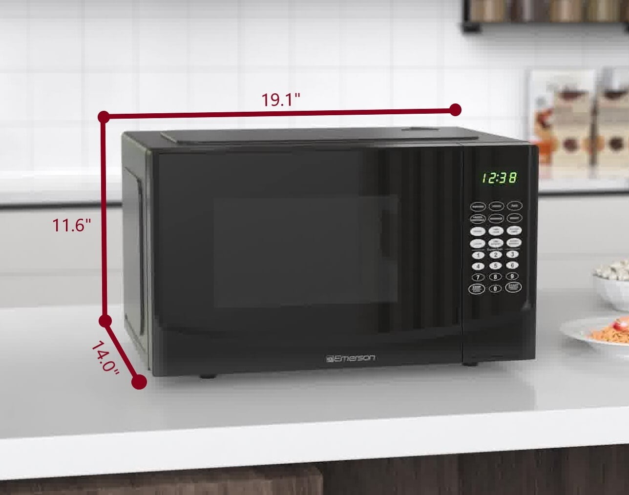 Emerson 0.9 Cu Ft 900 Watt, Touch Control Microwave Oven, Black - MW9255B