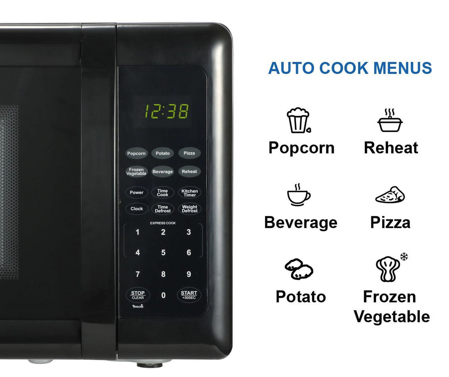Emerson 0.7 Cu. Ft. 700 Watt, Black Microwave Oven with Touch Control, MW7302B