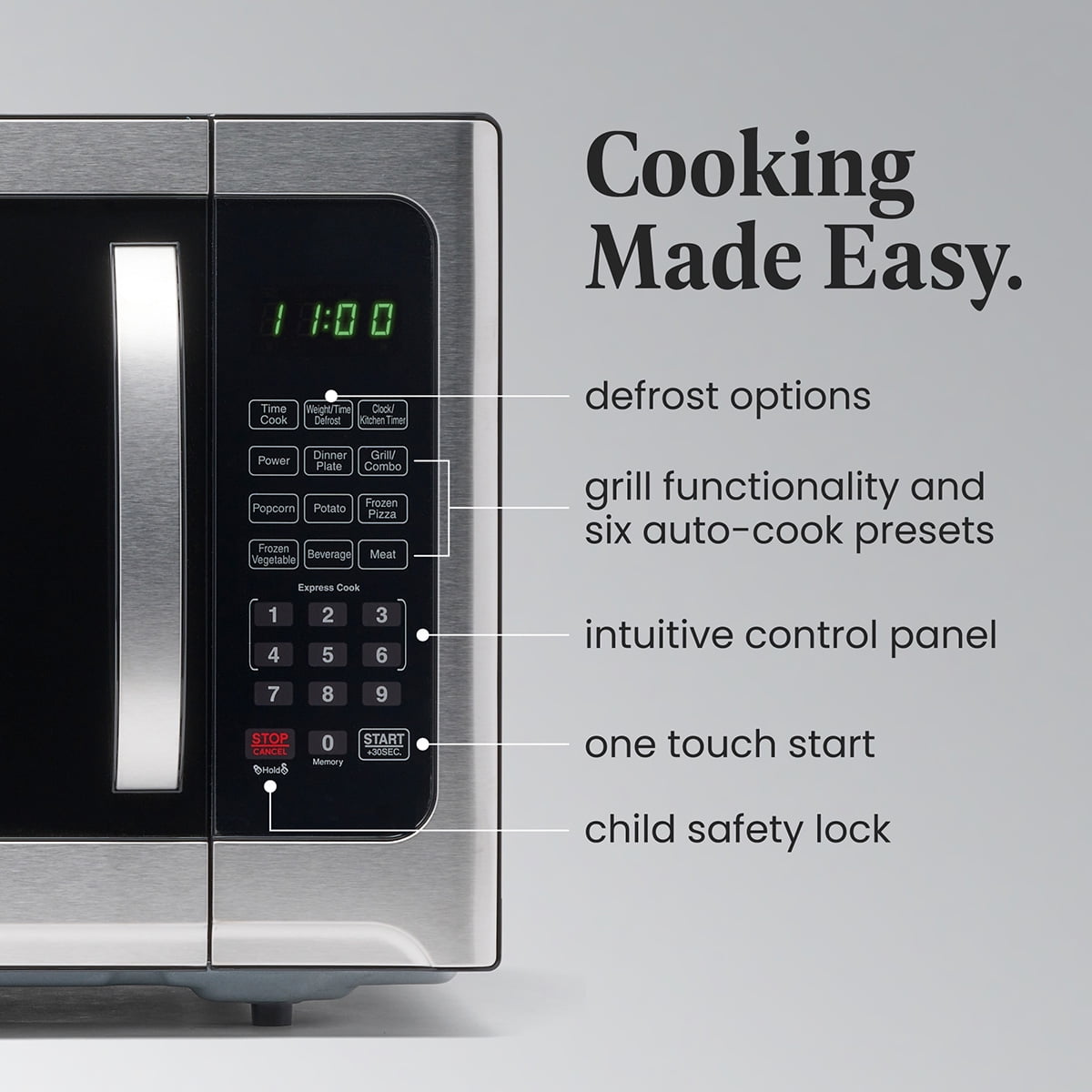 Farberware Countertop Microwave Oven with LED Lighting and Child Lock, 1.2 cu ft