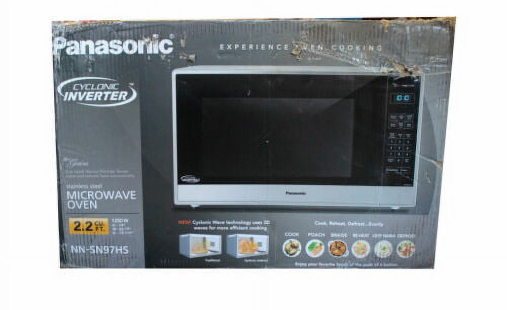Panasonic Family Size 2.2CuFt Countertop Microwave Oven with Cyclonic Inverter Technology NN-SN97HS