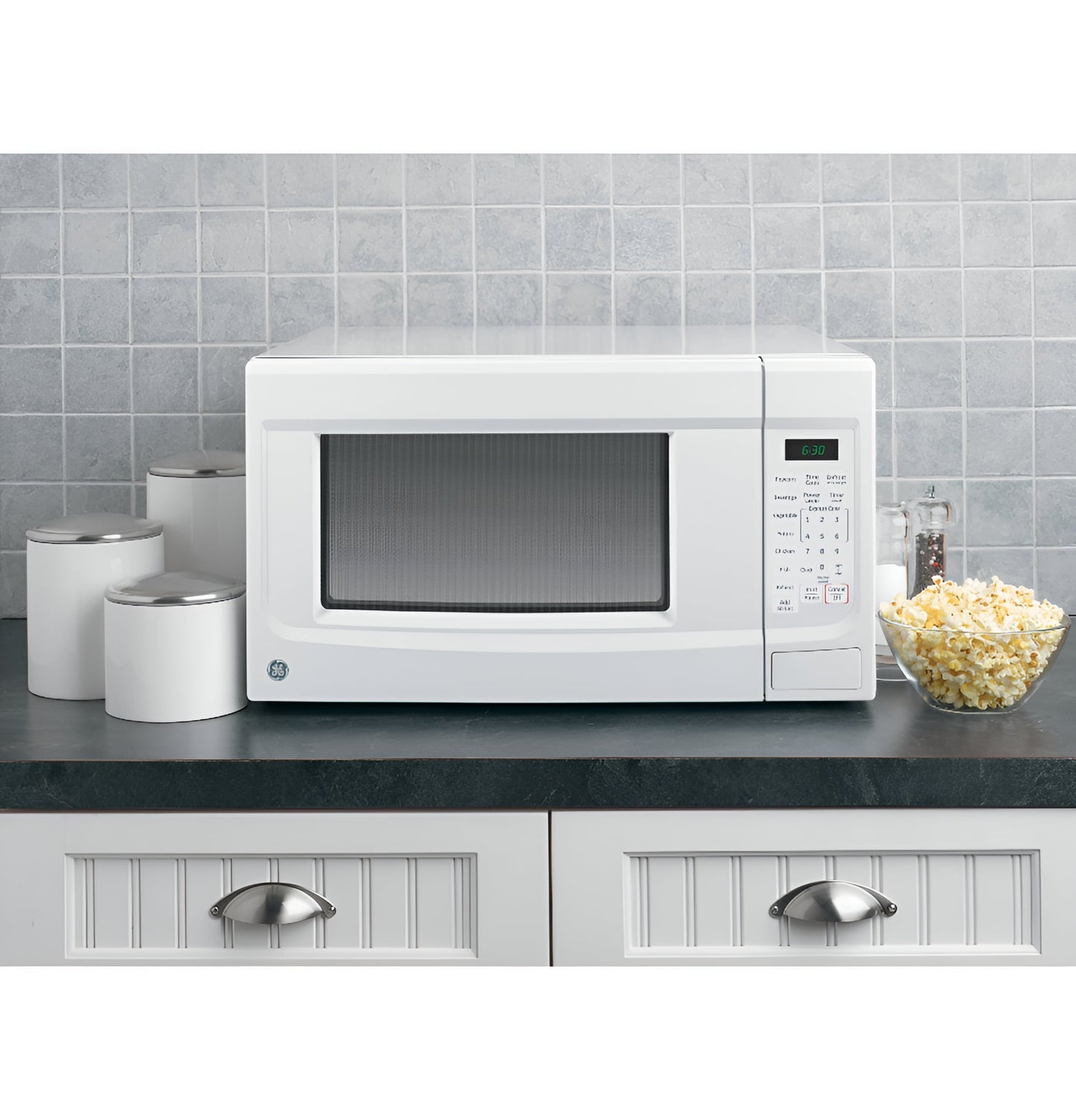 GE® 1.4 Cubic Foot Capacity Countertop Microwave Oven, White, JES1460DSWW