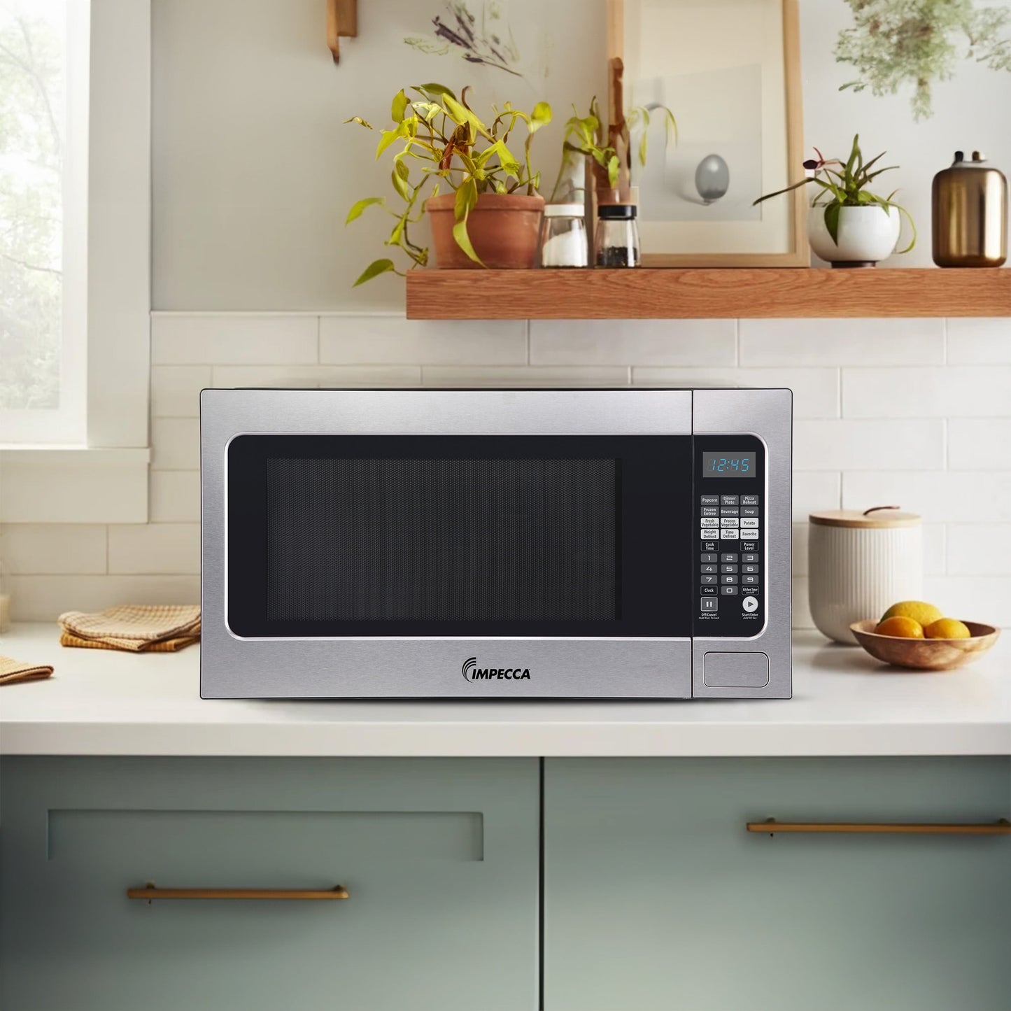 Impecca 2.2 Cubic Foot Microwave, Stainless Steel, 1200 Watts