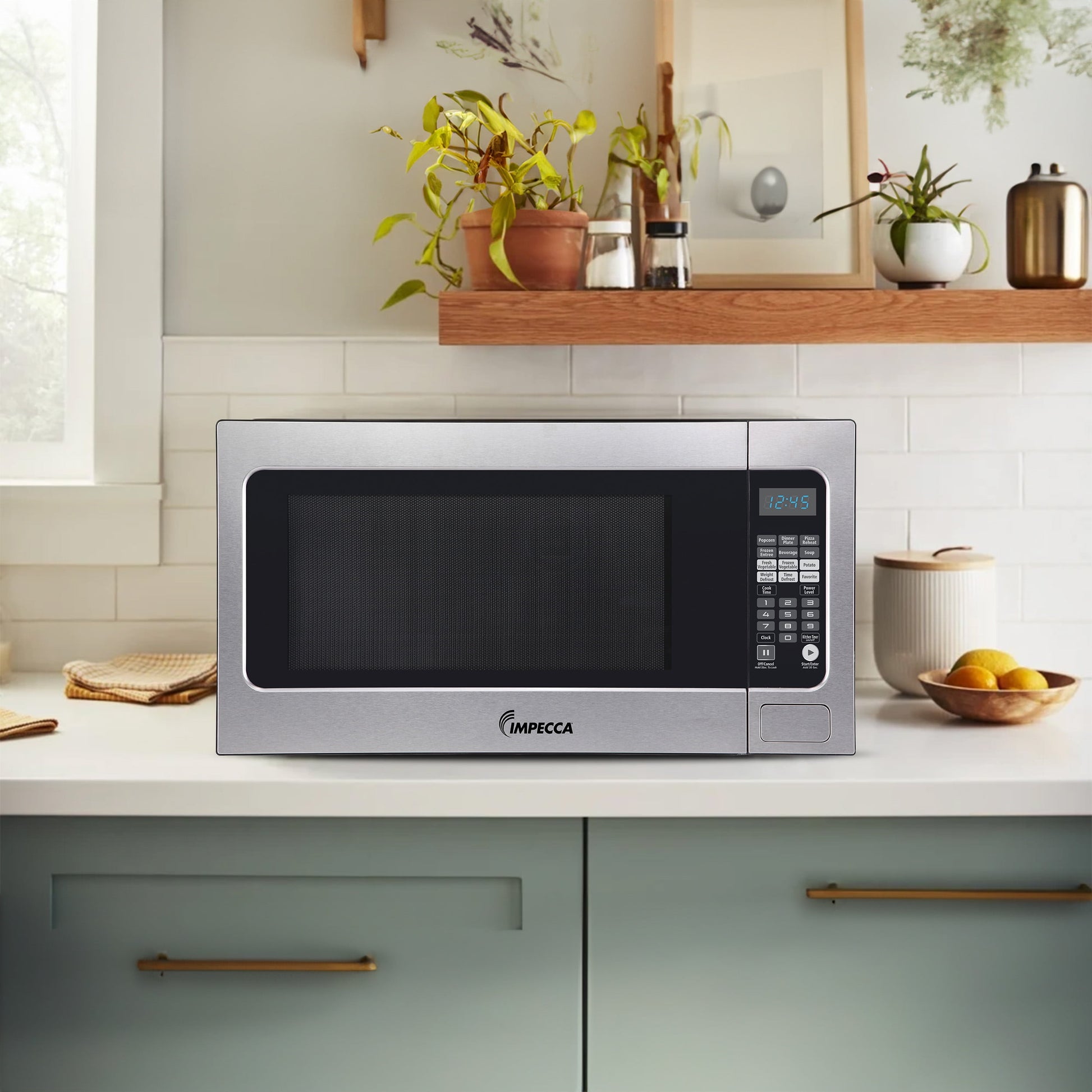 Impecca 2.2 Cubic Foot Microwave, Stainless Steel, 1200 Watts