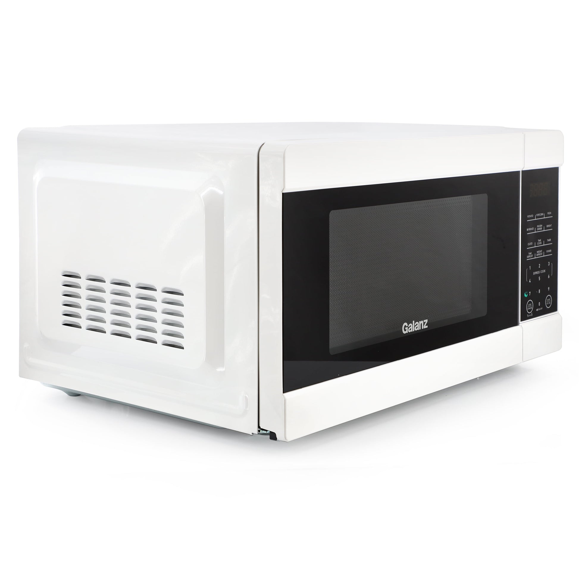 Galanz 1.1 cu ft 1000W Countertop Microwave Oven in White with One Touch Express Cooking