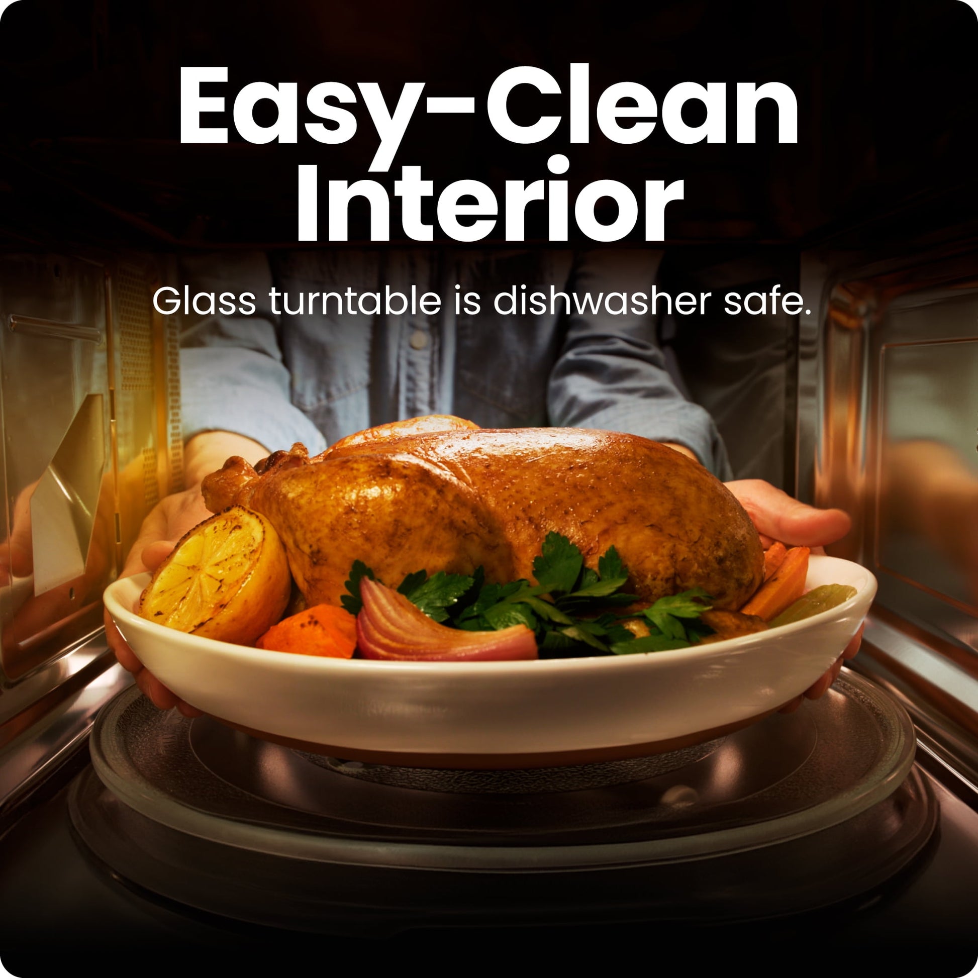 Chefman 1.1 Cu ft Countertop Microwave Oven, 1000 Watts - Stainless Steel