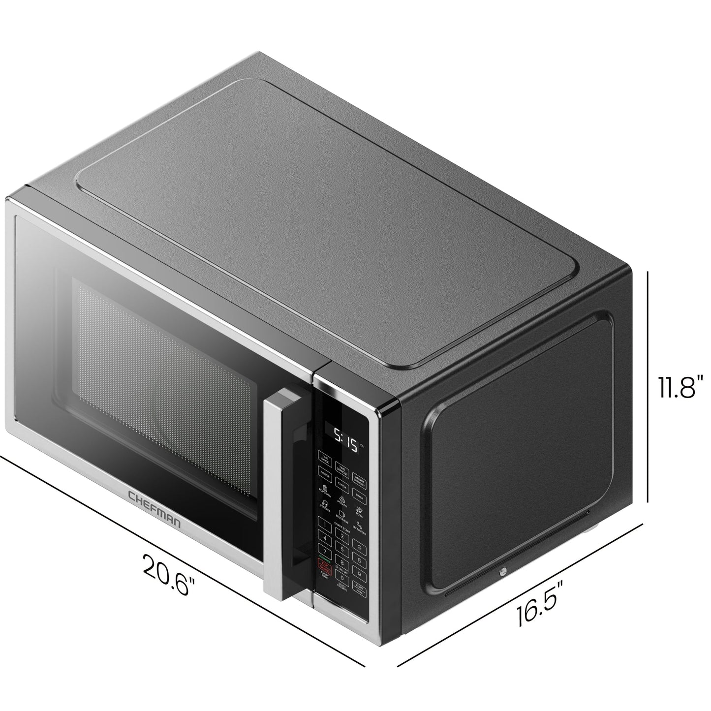 Chefman 1.1 Cu ft Countertop Microwave Oven, 1000 Watts - Stainless Steel