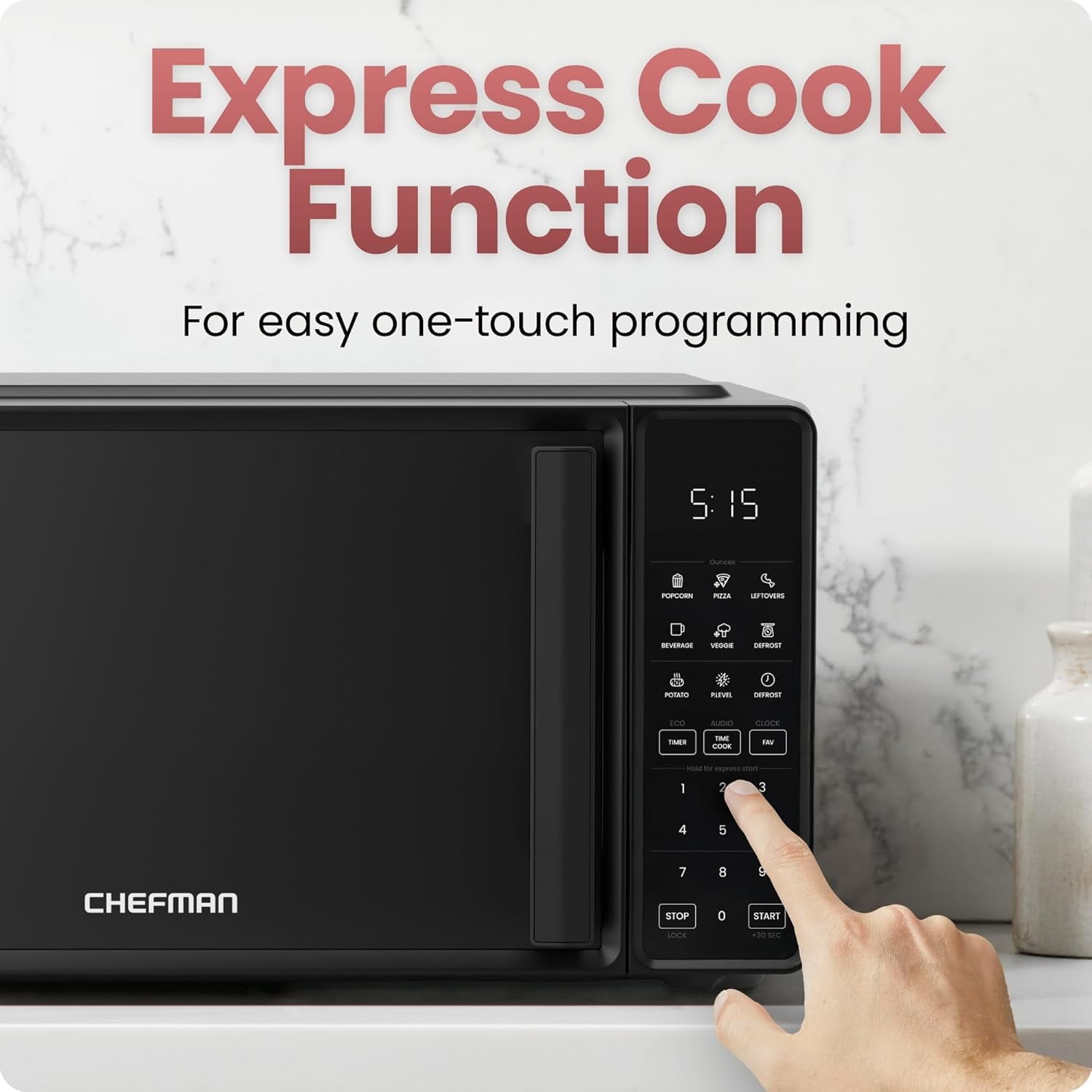 Countertop Microwave Oven 0. Cu. Ft., 700  with 10 Power Levels, 6 Cooking Presets,  Safety Lock, & Mute Button - Black