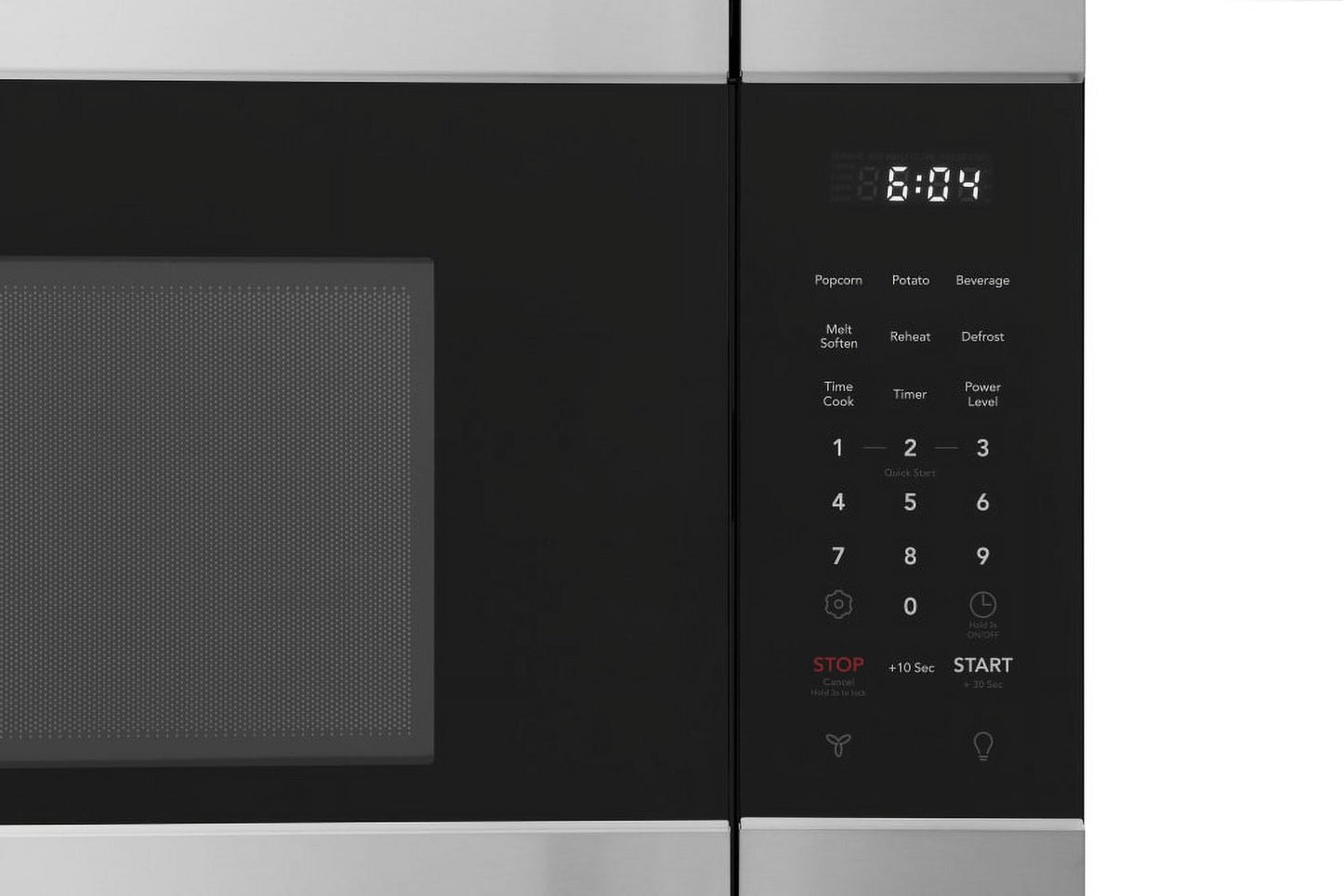 Frigidaire FMOS1746BS 1.7 cu. ft. Over-the-Range Microwave Oven featuring 1,000 Watts of power, a two-speed 300 CFM ventilation system, Quick Start and Auto Cook functions inished in stainless steel