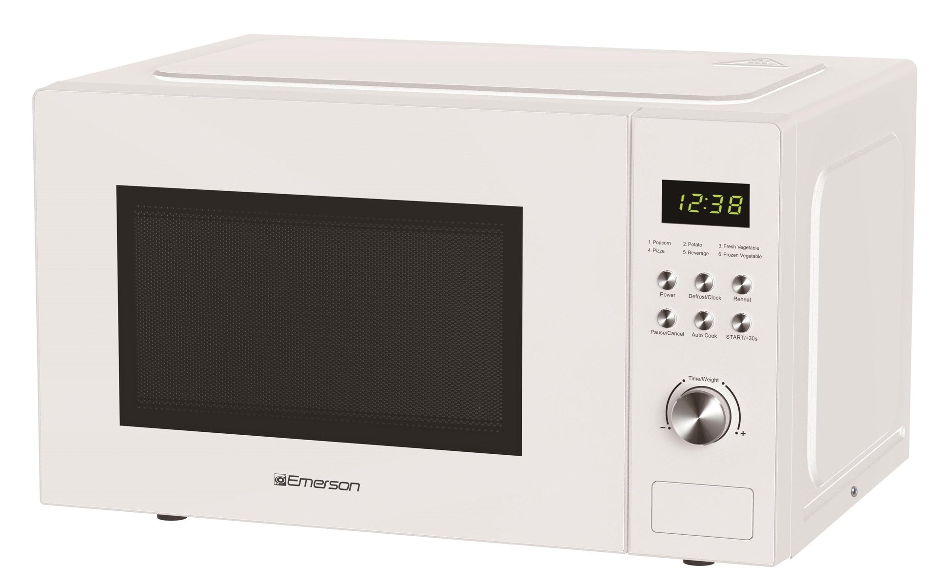 Emerson 1.1 Cu Ft, 1000W White Countertop Microwave Oven, MW1101W