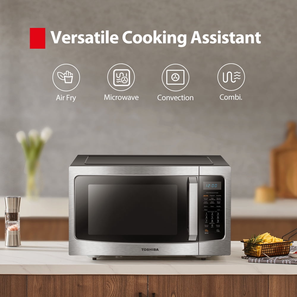 TOSHIBA 4-in-1, 1.5 cu. ft., Countertop Microwave Oven, Smart Sensor, 1000 Watts, ML-EC42P(SS), Stainless Steel